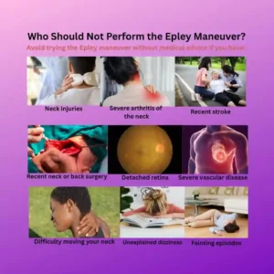 Showing people's conditions that shall not performing the Epley Maneuver